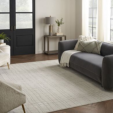 HomeRoots Rectangle Abstract Polypropylene, Polyester Area Rug
