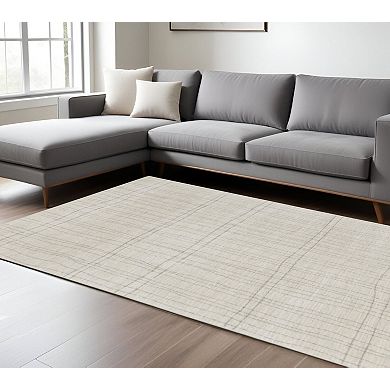 HomeRoots Rectangle Abstract Polypropylene, Polyester Area Rug