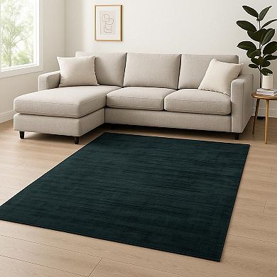 HomeRoots Rectangle Abstract Viscose Area Rug