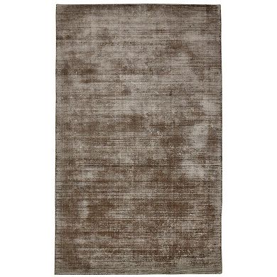 HomeRoots Rectangle Abstract Viscose Area Rug