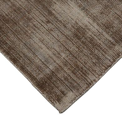 HomeRoots Rectangle Abstract Viscose Area Rug