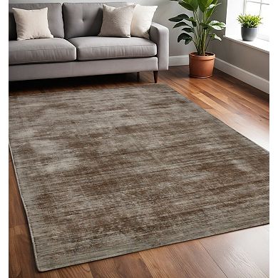 HomeRoots Rectangle Abstract Viscose Area Rug