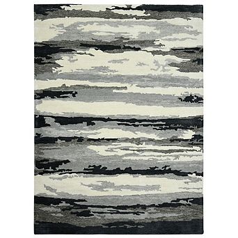 HomeRoots Rectangle Abstract Wool Area Rug