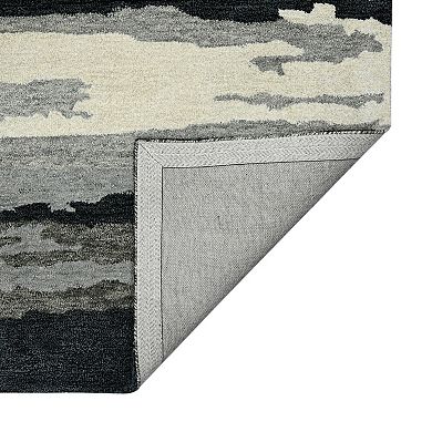 HomeRoots Rectangle Abstract Wool Area Rug