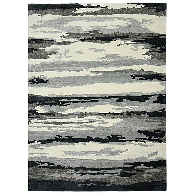 HomeRoots Rectangle Abstract Wool Area Rug