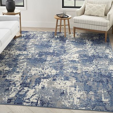 HomeRoots Rectangle Abstract Polypropylene Area Rug
