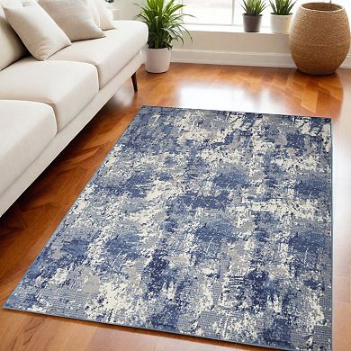 HomeRoots Rectangle Abstract Polypropylene Area Rug