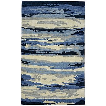 HomeRoots Rectangle Abstract Wool Area Rug