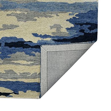 HomeRoots Rectangle Abstract Wool Area Rug
