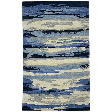 HomeRoots Rectangle Abstract Wool Area Rug