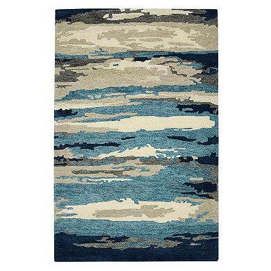 HomeRoots Rectangle Abstract Wool Area Rug