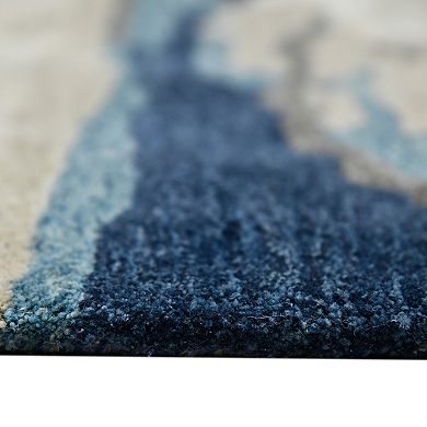 HomeRoots Rectangle Abstract Wool Area Rug