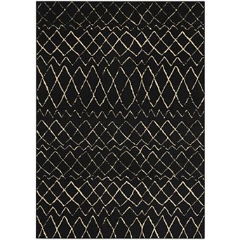 HomeRoots Rectangle Abstract Polypropylene Area Rug