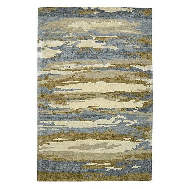 HomeRoots Rectangle Abstract Wool Area Rug