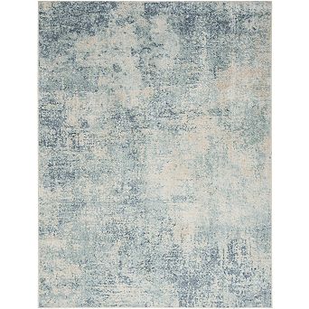 HomeRoots Rectangle Abstract Polyester Area Rug