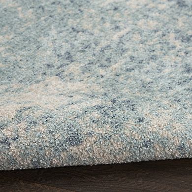 HomeRoots Rectangle Abstract Polyester Area Rug