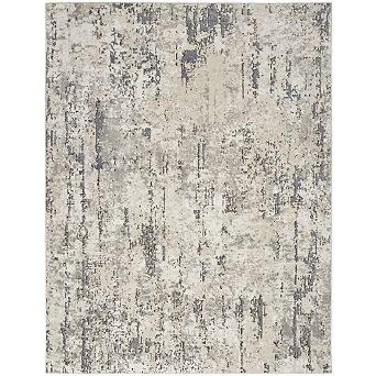 HomeRoots Rectangle Abstract Polypropylene, Polyester Area Rug
