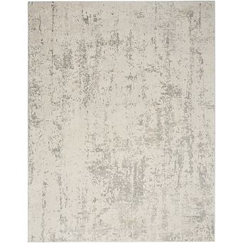 HomeRoots Rectangle Abstract Polypropylene, Polyester Area Rug
