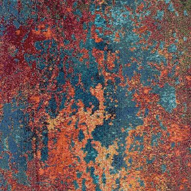 HomeRoots Rectangle Abstract Polypropylene Area Rug