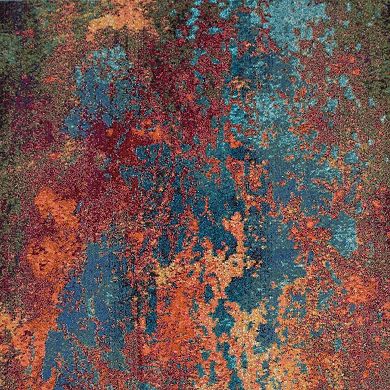 HomeRoots Rectangle Abstract Polypropylene Area Rug