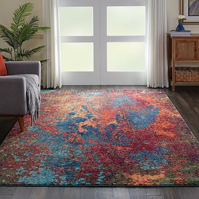 HomeRoots Rectangle Abstract Polypropylene Area Rug