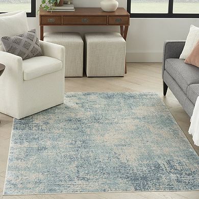 HomeRoots Rectangle Abstract Polyester Area Rug