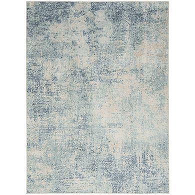 HomeRoots Rectangle Abstract Polyester Area Rug
