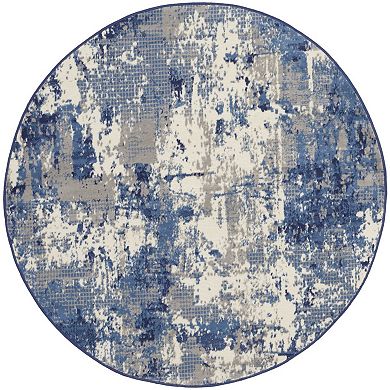 HomeRoots Rectangle Abstract Polypropylene Area Rug