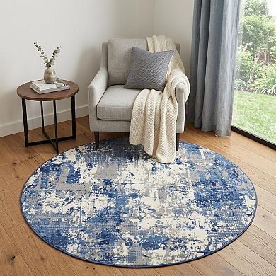 HomeRoots Rectangle Abstract Polypropylene Area Rug