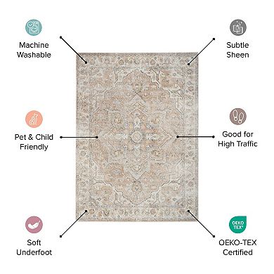 HomeRoots Rectangle Abstract Polyester Area Rug