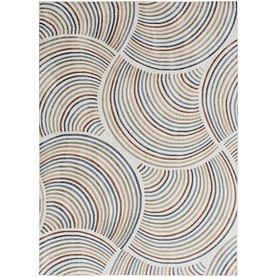 HomeRoots Rectangle Abstract Polyester Area Rug