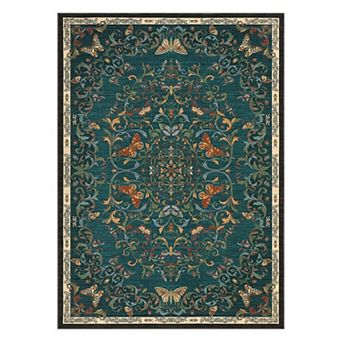 Forest Insect Washable Rug with TPR Backing Soft Non-Slip Low-Pile Carpet for Living Room Bedroom