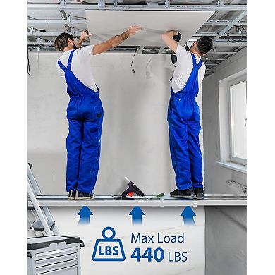 9-15FT Silver Telescoping Aluminum Work Plank 440LBS Scaffold Platform