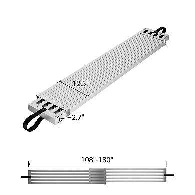 9-15FT Silver Telescoping Aluminum Work Plank 440LBS Scaffold Platform