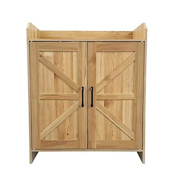 Farmhouse shoe cabinet with door, modern large five story shoe storage cabinet