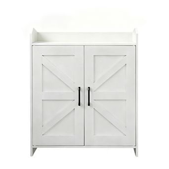 Farmhouse shoe cabinet with door, modern large five story shoe storage cabinet