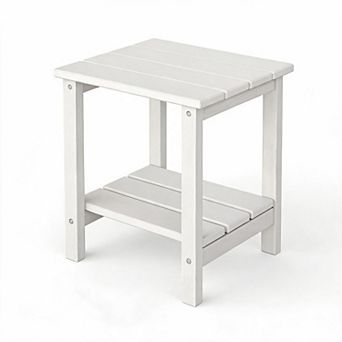 18 Inch 2 tier HDPE Adirondack Side Table All Weather Multi Color Patio End Table