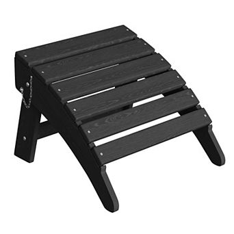 HDPE Folding Adirondack Ottoman All Weather Indoor Outdoor Footrest Multiple Colors