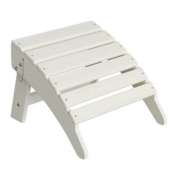 HDPE Folding Adirondack Ottoman All Weather Indoor Outdoor Footrest Multiple Colors