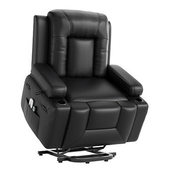 PU Leather Electric Lift Recliner Chair Heat Massage with Cup Holder Optional