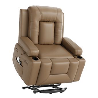 PU Leather Electric Lift Recliner Chair Heat Massage with Cup Holder Optional