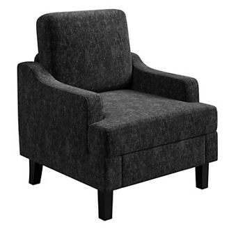 Mid Century Chenille Accent Chair Wood Iron Frame Multi Color Indoor Armchair