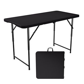 4FT HDPE Folding Table 3 Height Adjustable 400LB Metal Frame 1 Pack Portable