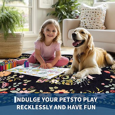 Fan-Shaped Cute Cat Print Area Rug — Washable, Soft, Non-Slip, and Foldable Indoor Décor Carpet