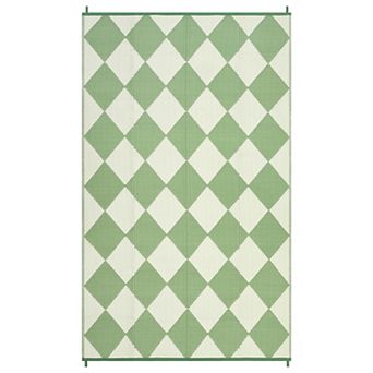 Geometric Waterproof Outdoor Rug Easy-to-Hose-Clean Wear-Resistant Foldable Carpet for Picnic Patios