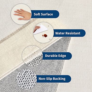 Minimalist Cross Pattern Machine Washable Area Rug Non-Slip Wear-Resistant Soft Low-Pile Carpet