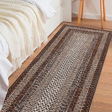 Braided Pattern Machine Washable Area Rug Soft Non-Slip Non-Shedding Stain & Wear Resistant Carpet