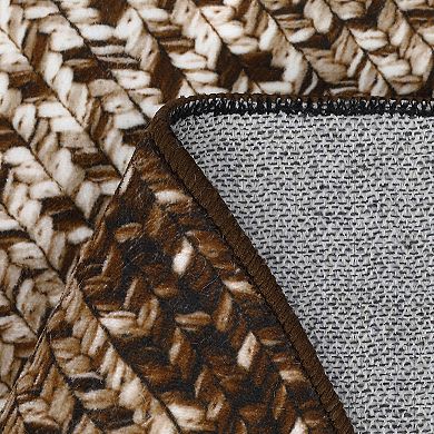 Braided Pattern Machine Washable Area Rug Soft Non-Slip Non-Shedding Stain & Wear Resistant Carpet