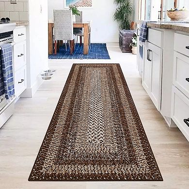 Braided Pattern Machine Washable Area Rug Soft Non-Slip Non-Shedding Stain & Wear Resistant Carpet