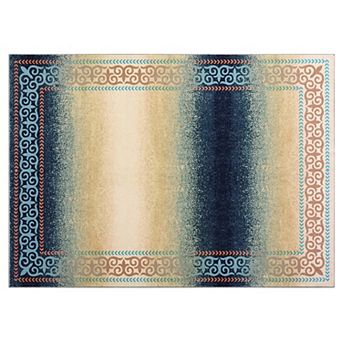 Modern Ombre Machine Washable Area Rug Soft Stain-Resistant Non-Slip Sturdy Edges Carpet for Bedroom